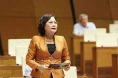 Governor of the State Bank of Vietnam (SBV) Nguyen Thi Hong speaks at the 15th National Assembly’s 9th session. (Photo: VNA)