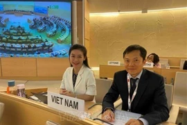 The Vietnamese delegation at the 56th session of the UN Human Rights Council (Photo: VNA)
